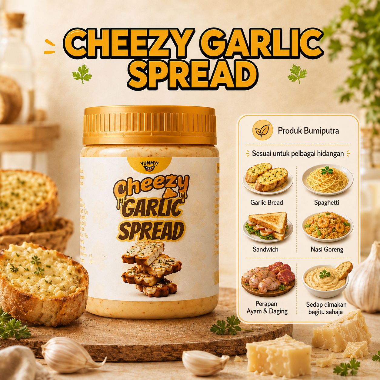Perbandingan Cheezy Garlic